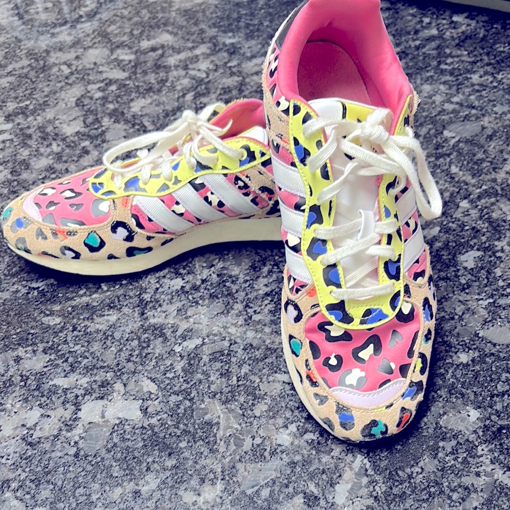 Adidas Pink and Yellow Sneakers Vibrant Design